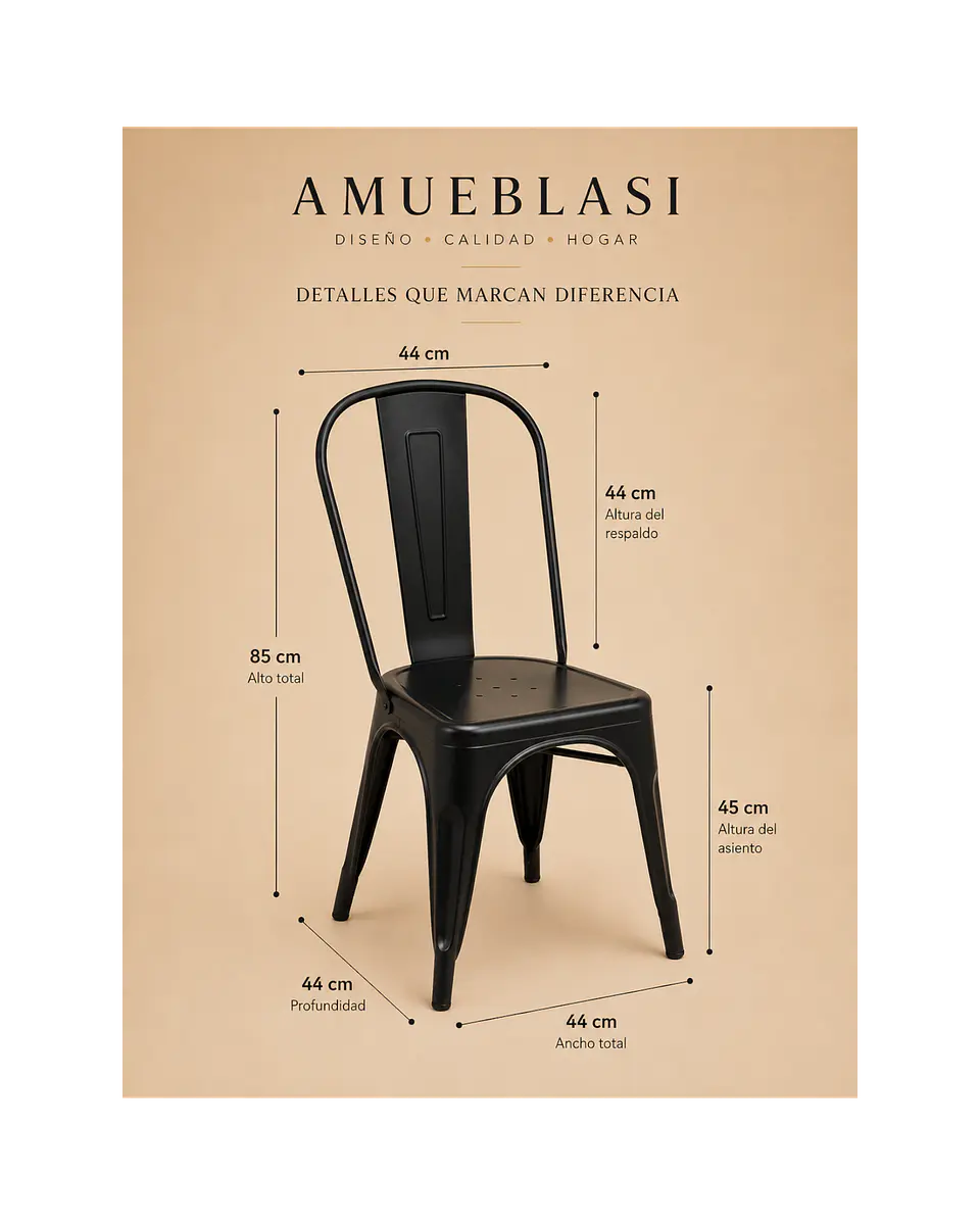 Comedor Redondo Tulip Nordico con Sillas Tolix negras 9