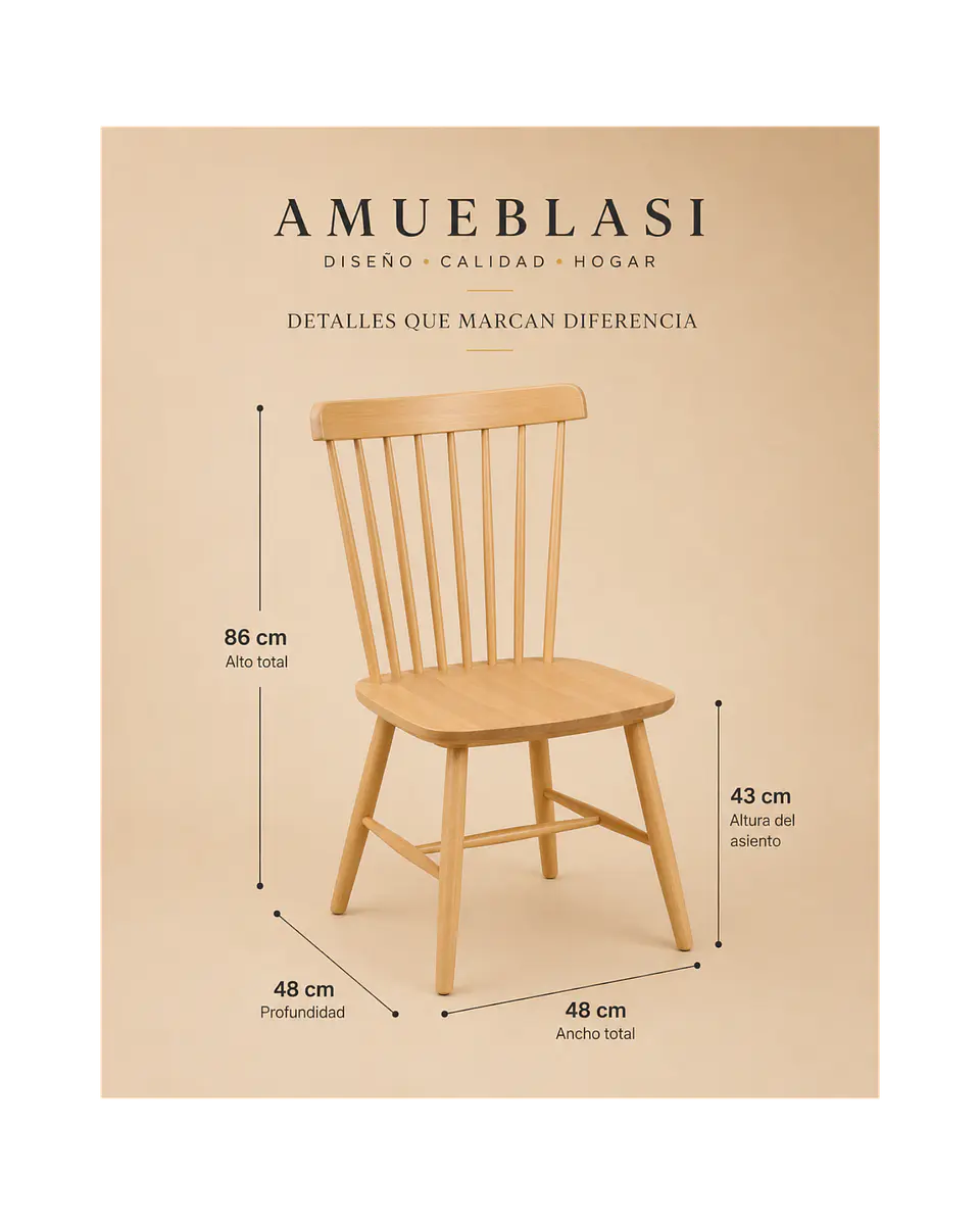 Silla Windsor Madera Minimalista 7