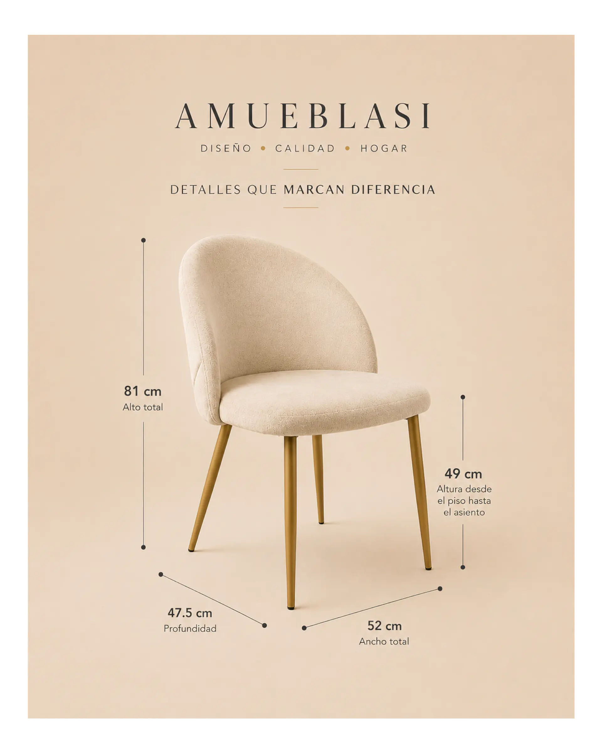 Silla Comedor Luxury Wood Felpa 5