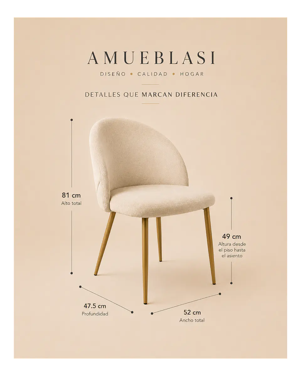 Silla Comedor Luxury Wood Felpa 5