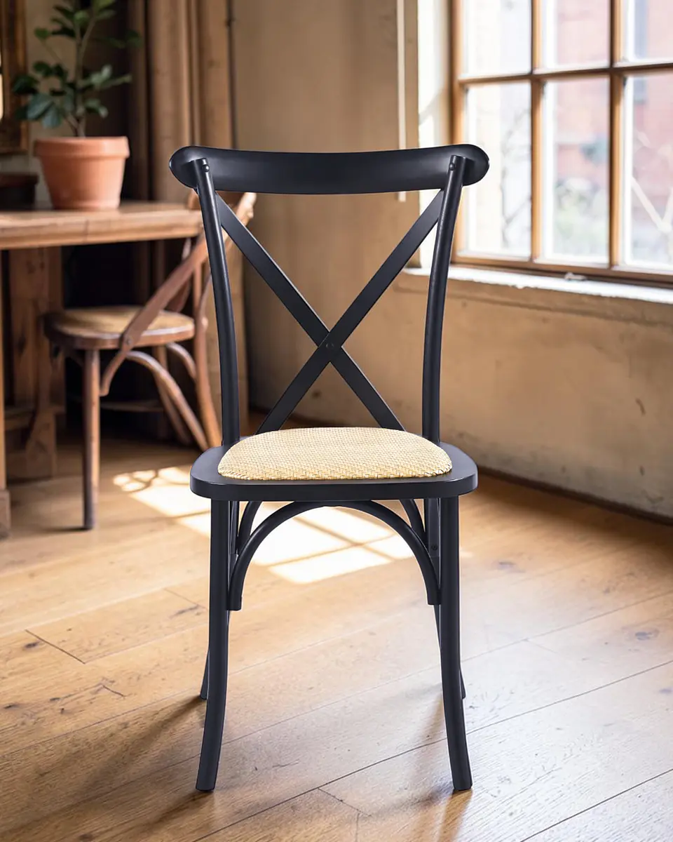 Silla Crossback Madera y Ratán 2