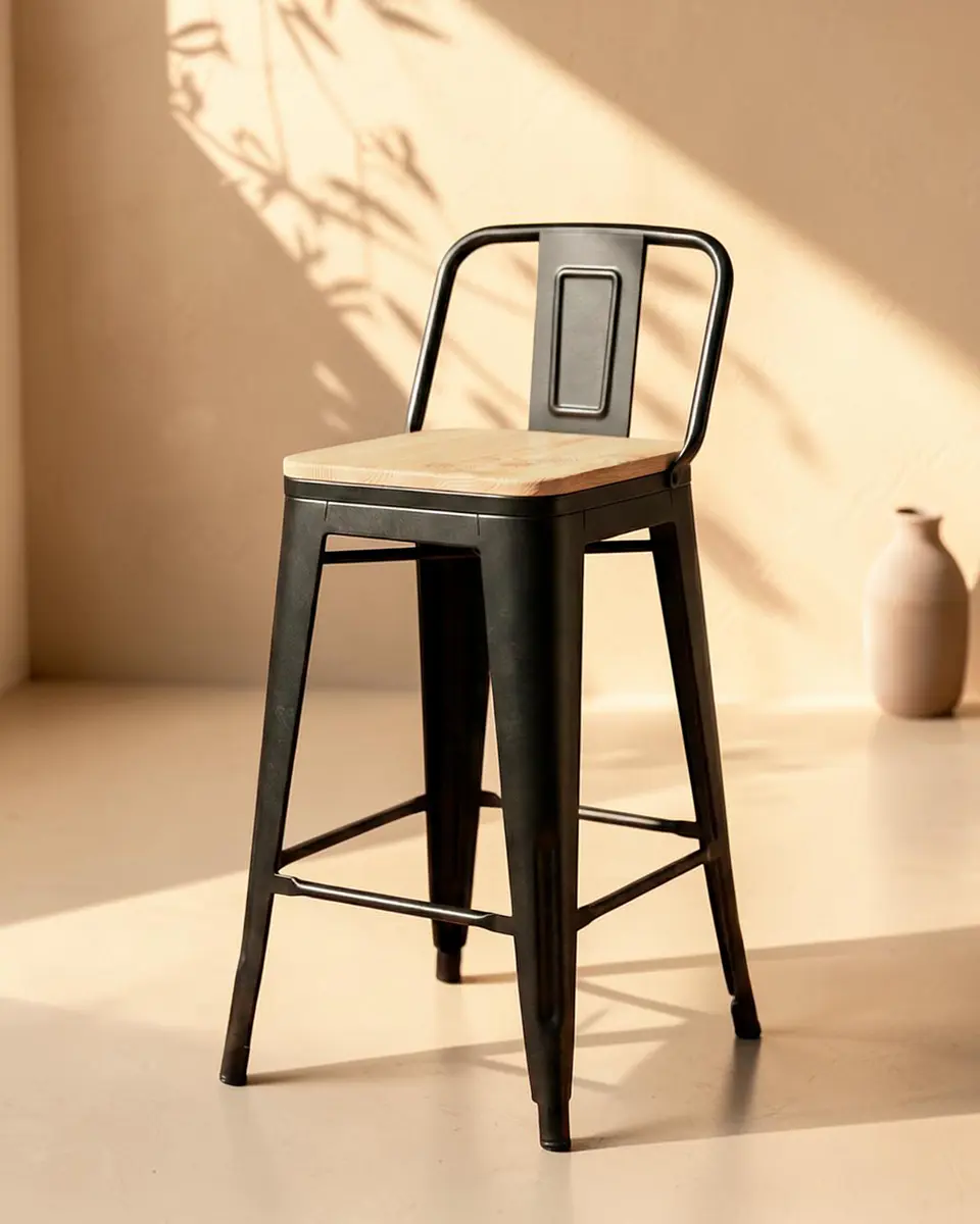 Taburete Tolix Asiento de Madera 66 cm 3