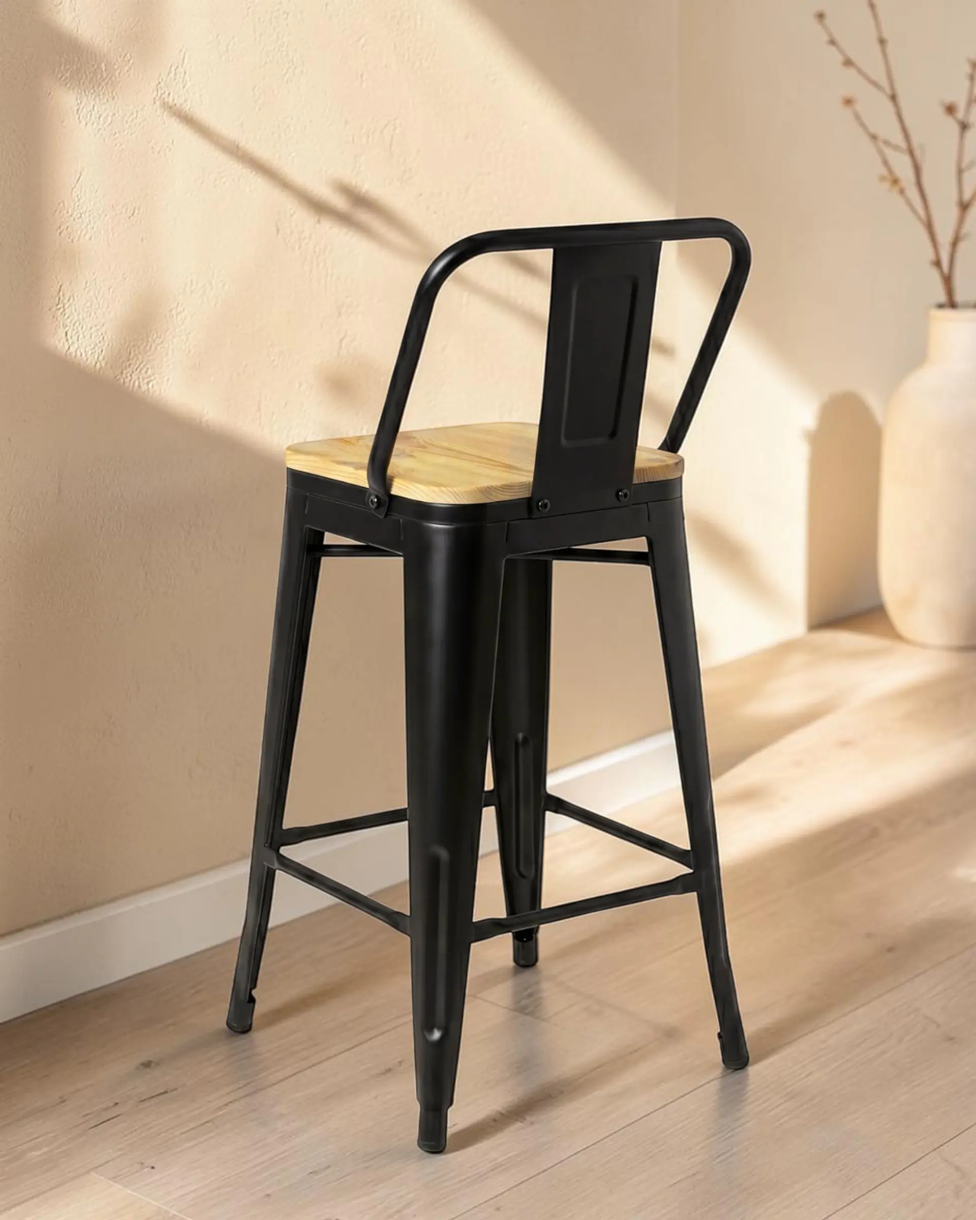 Taburete Tolix Asiento de Madera 66 cm 4