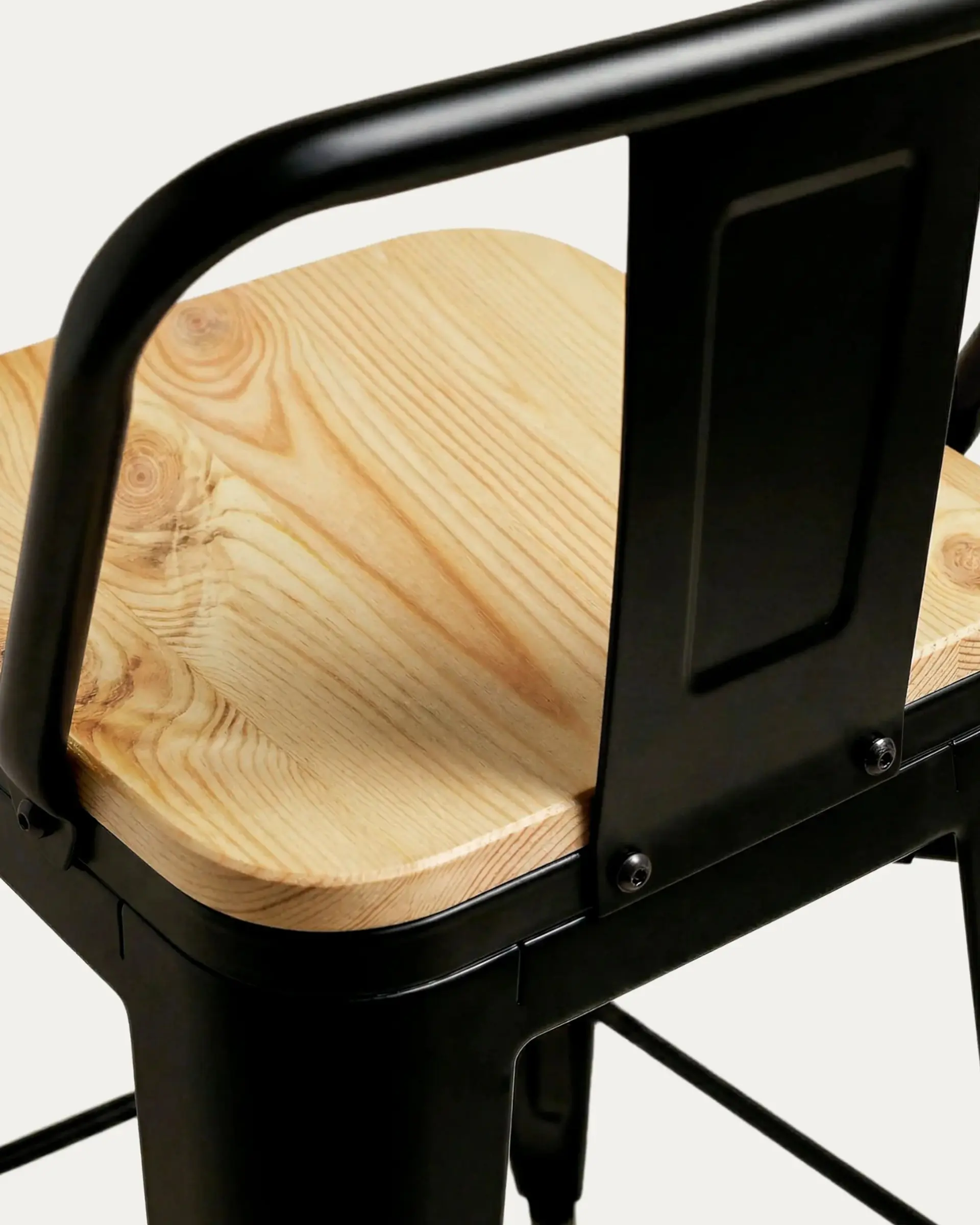 Taburete Tolix Asiento de Madera 66 cm 5