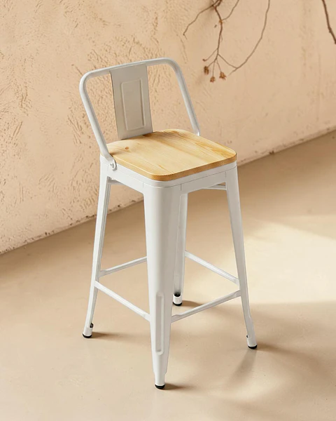 Taburete Tolix Asiento de Madera 77 cm