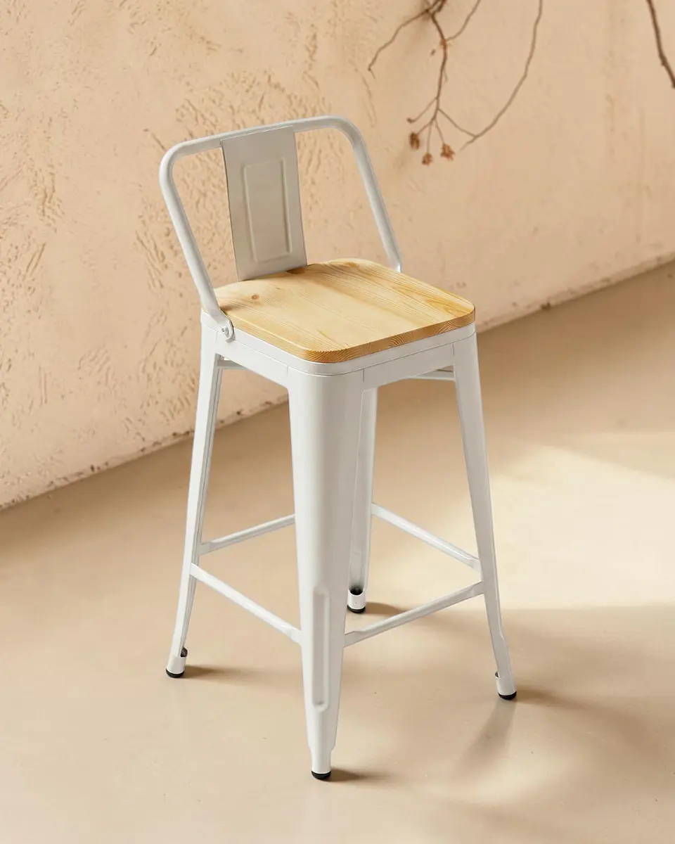 Taburete Tolix Asiento de Madera 77 cm 1
