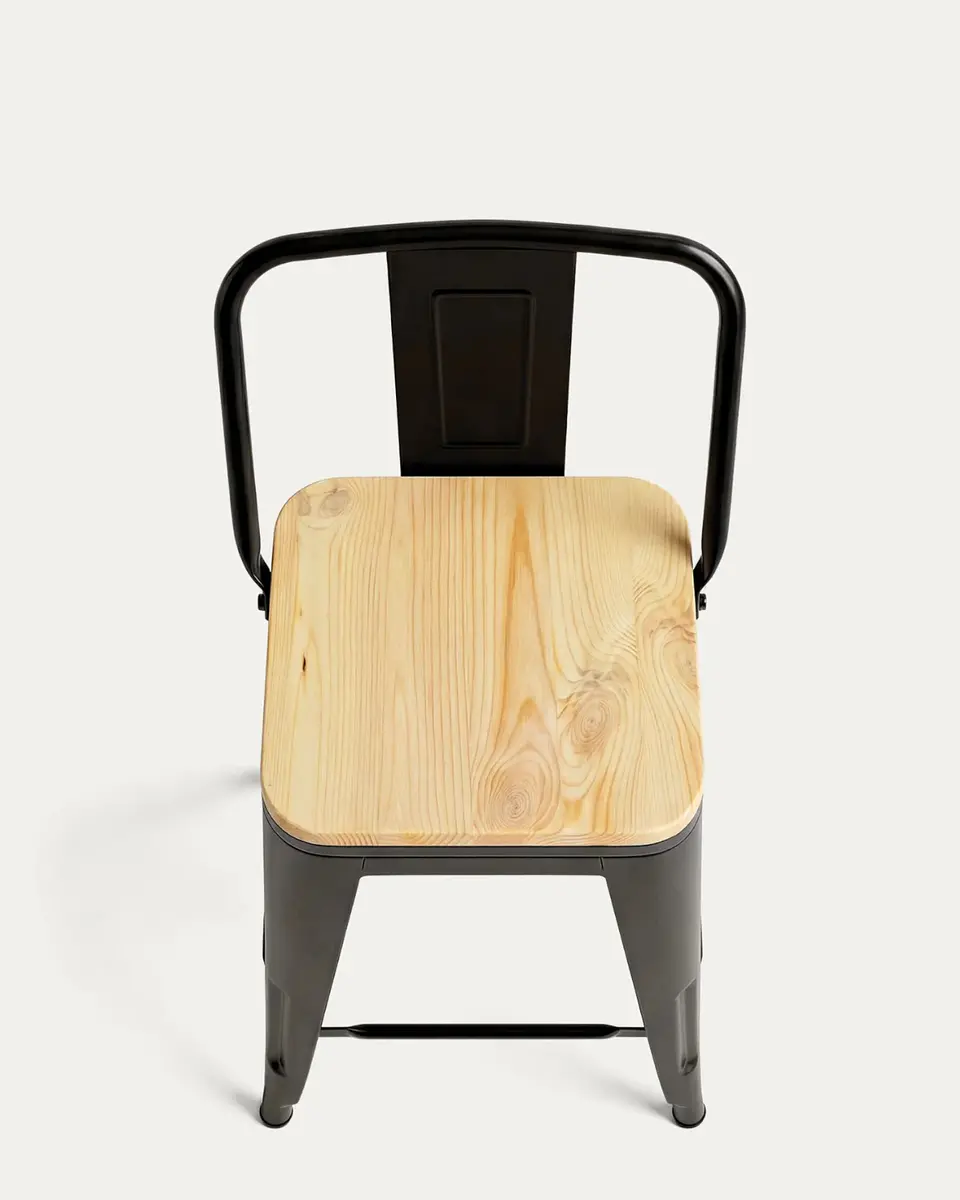 Taburete Tolix Asiento de Madera 77 cm 6