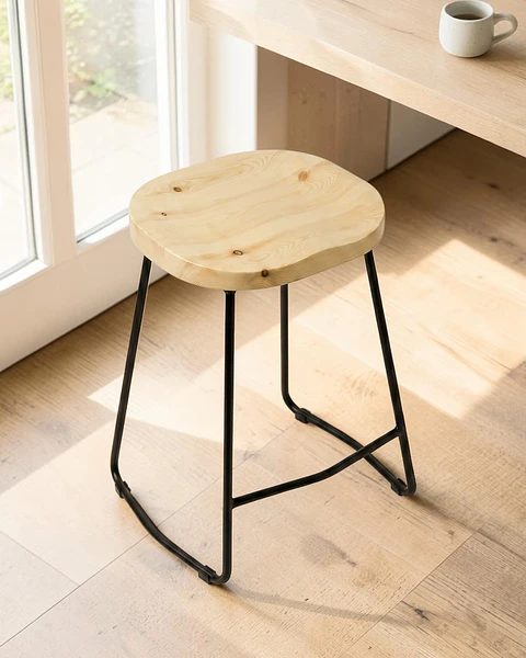 Taburete Nara para Barra y Cocina Madera-Metal