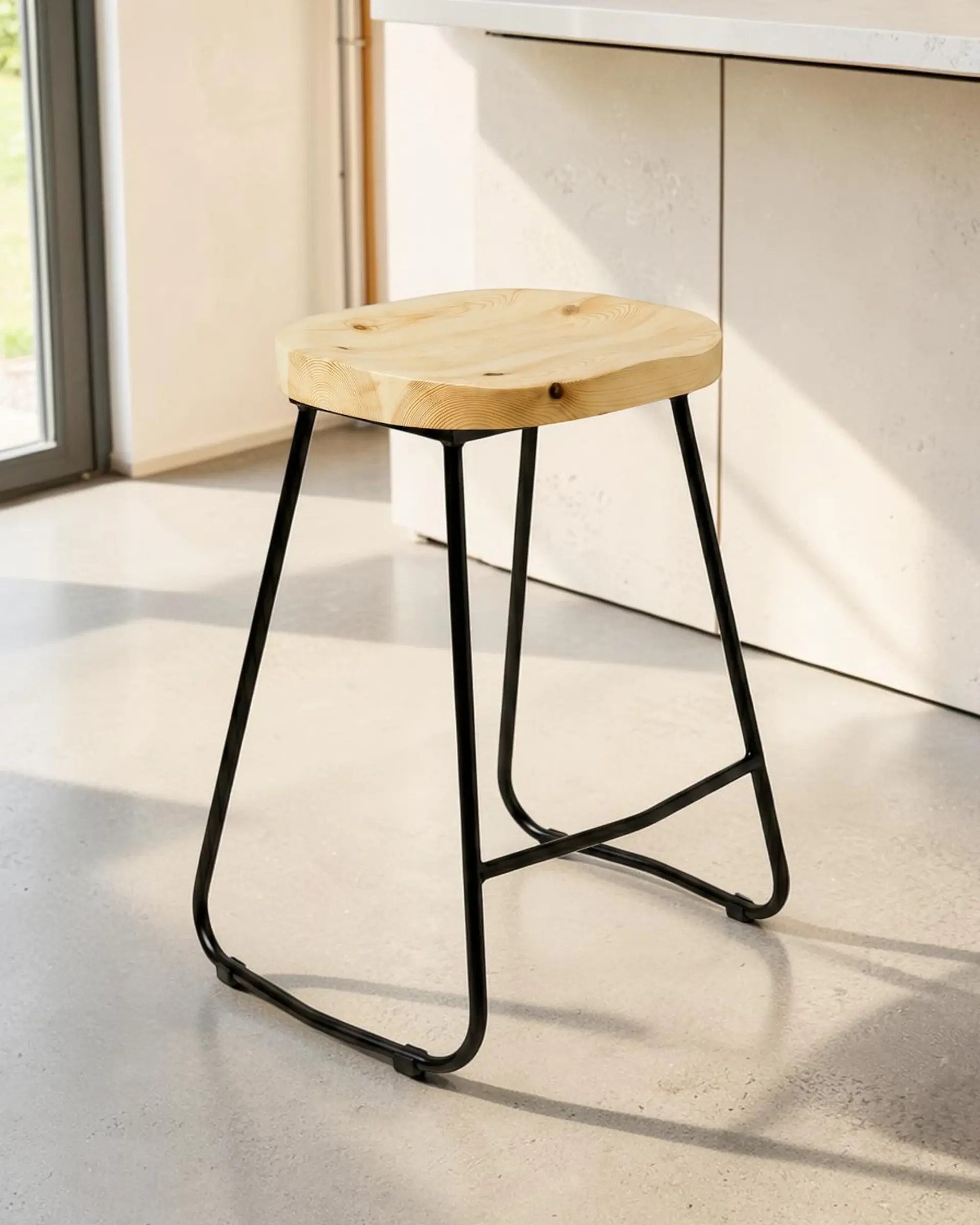 Taburete Nara para Barra y Cocina Madera-Metal 66 cm 3