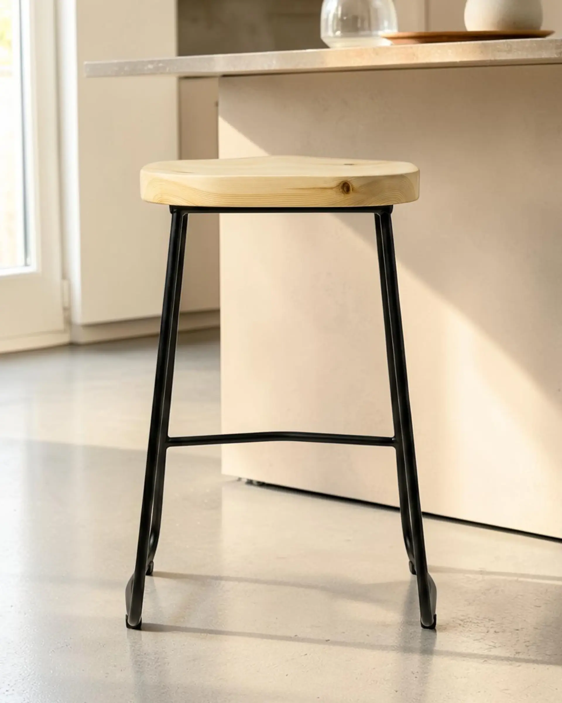 Taburete Nara para Barra y Cocina Madera-Metal 66 cm 2