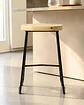 Taburete Nara para Barra y Cocina Madera-Metal 66 cm - Miniatura 2