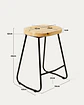 Taburete Nara para Barra y Cocina Madera-Metal 66 cm - Miniatura 5
