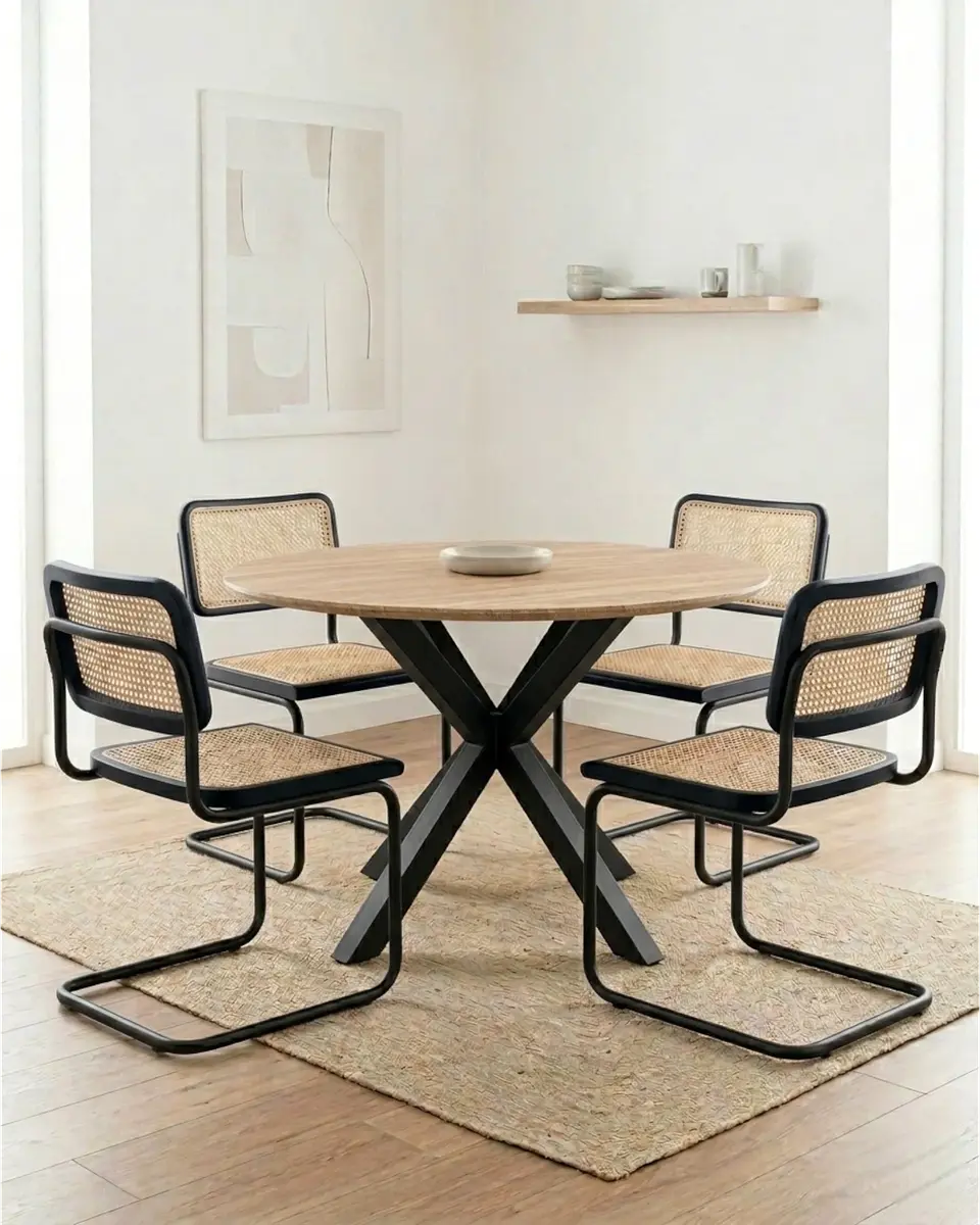 Comedor Redondo Madrid con Sillas Breuer Ratán 3