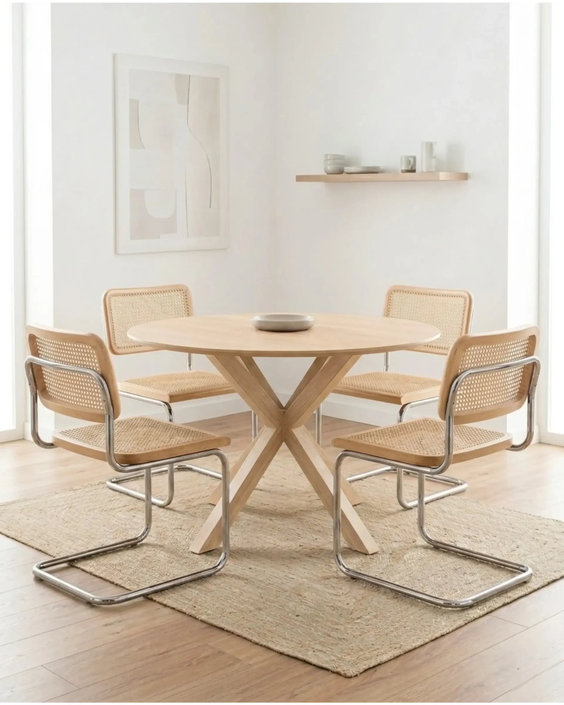 Comedor Redondo Madrid con Sillas Breuer Ratán 2