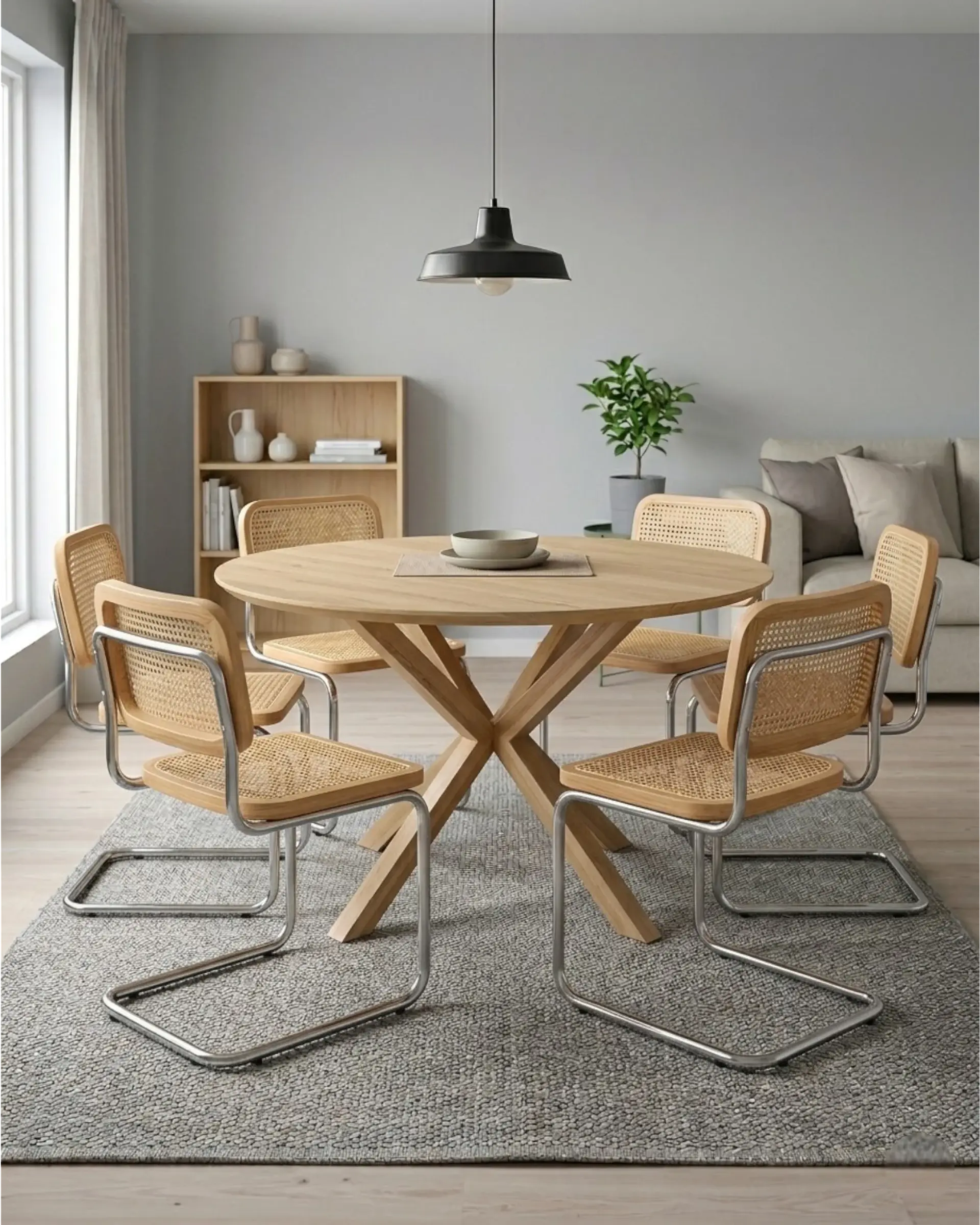 Comedor Redondo Madrid con Sillas Breuer Ratán 6