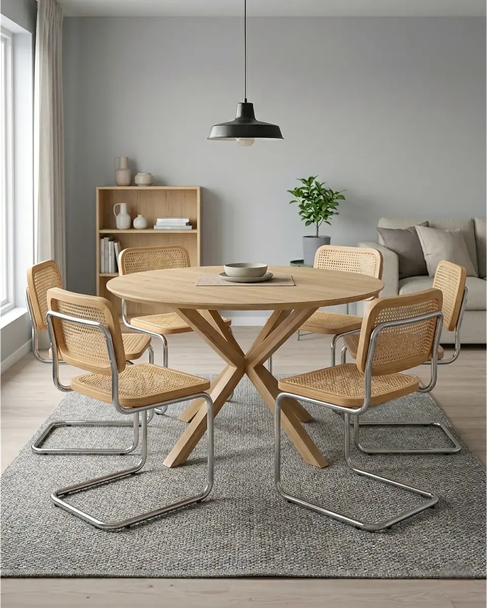 Comedor Redondo Madrid con Sillas Breuer Ratán 6