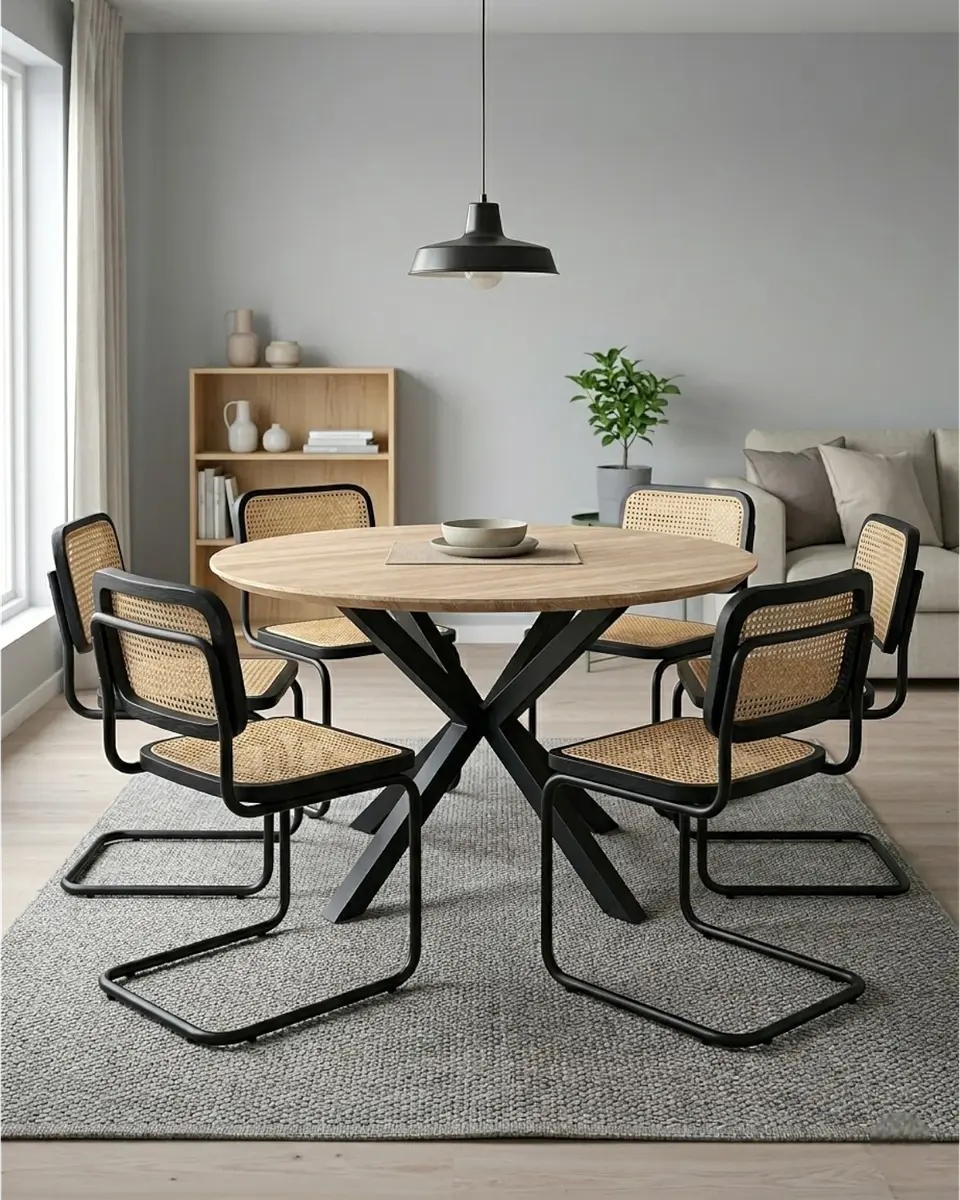 Comedor Redondo Madrid con Sillas Breuer Ratán 5
