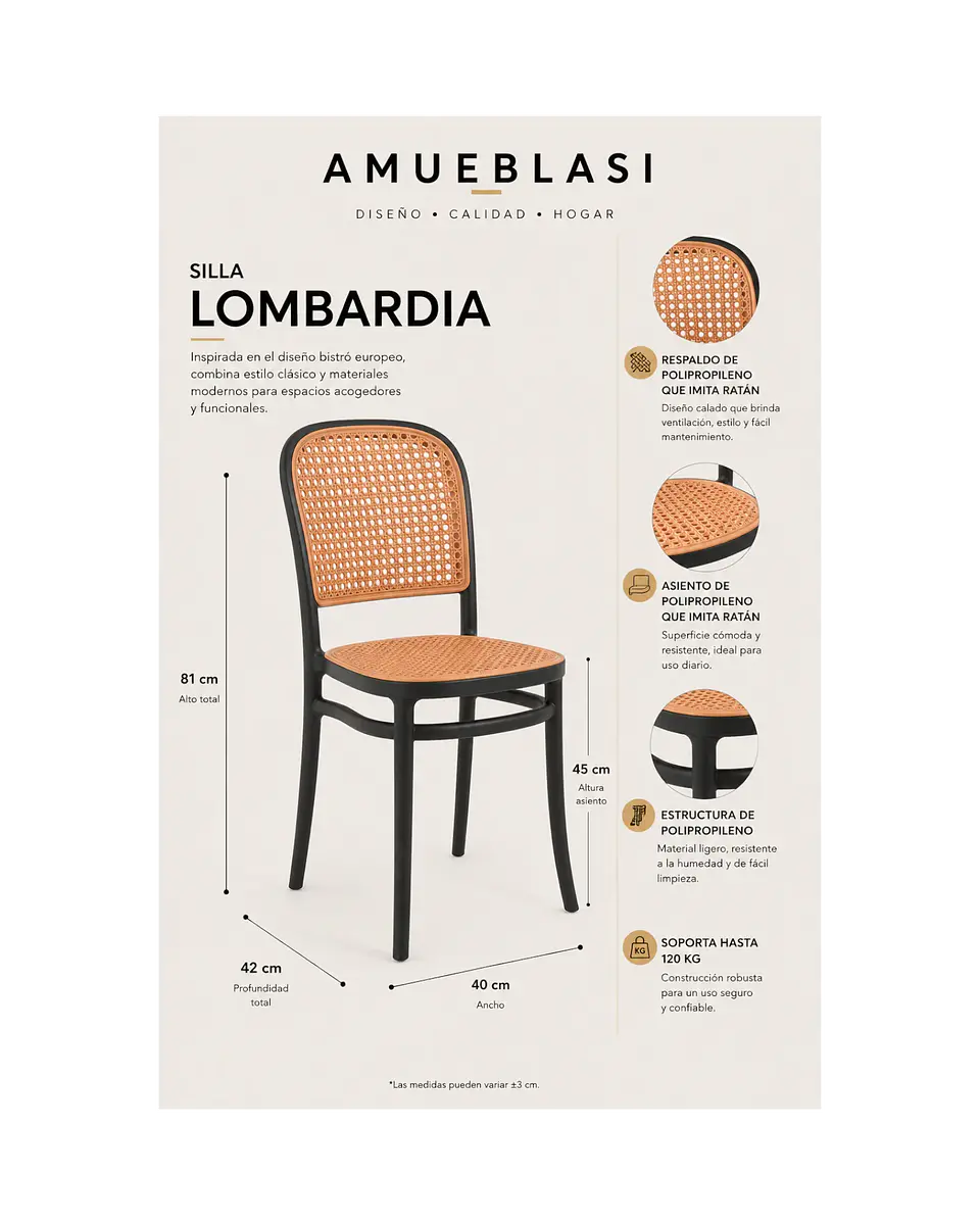 Pack 6 Sillas Lombardia 6