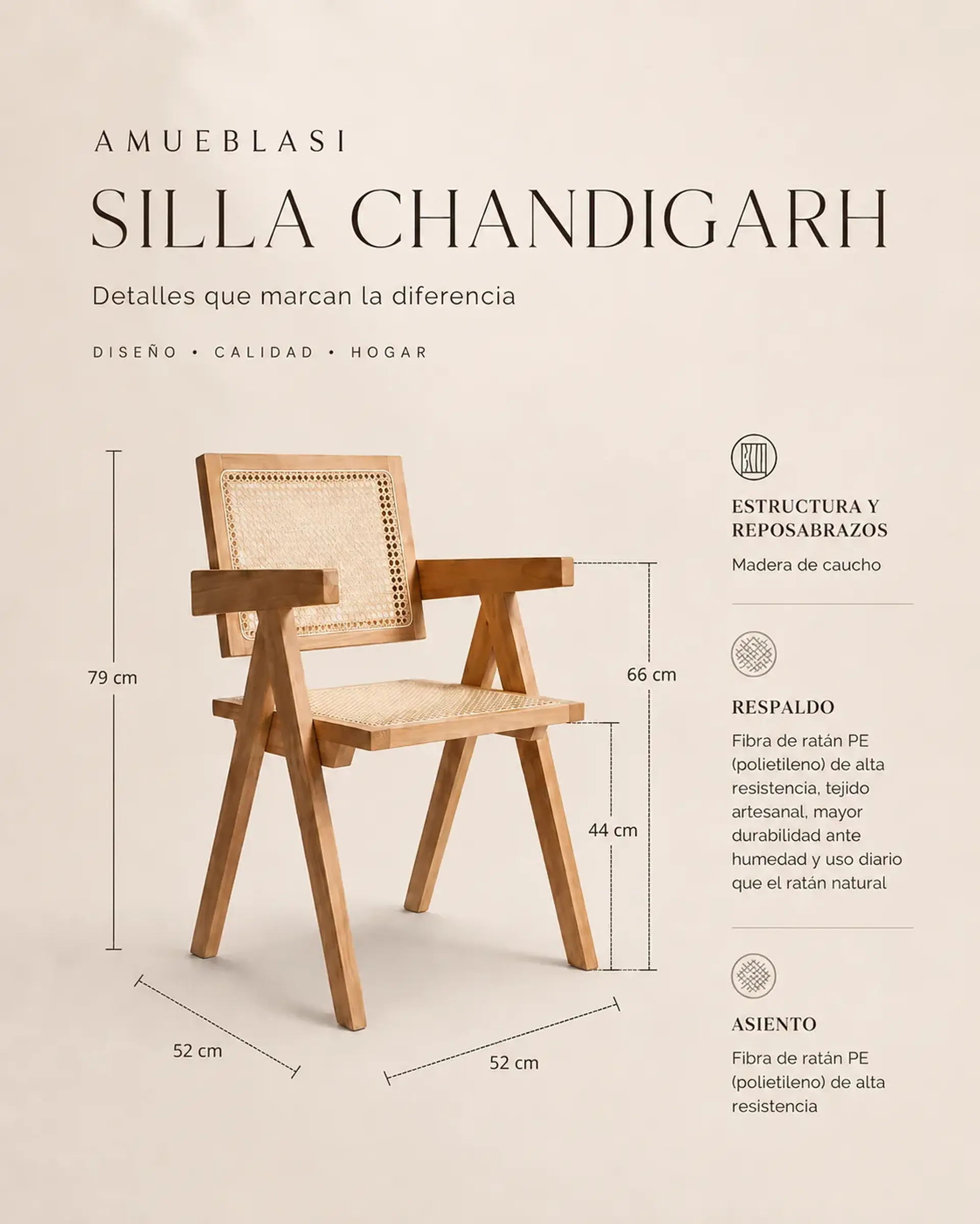 Pack 4 Sillas Chandigarh 3