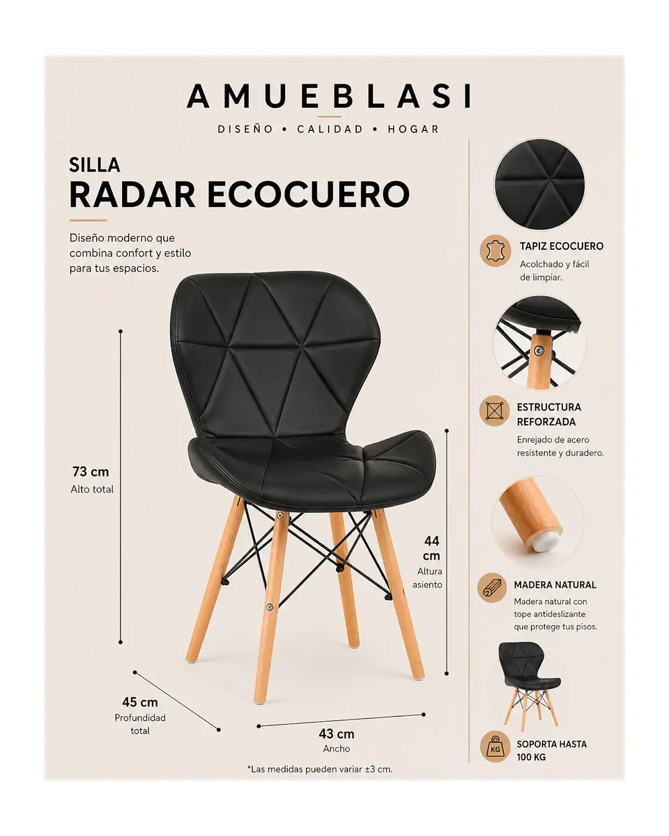 Pack 4 Sillas Radar 5