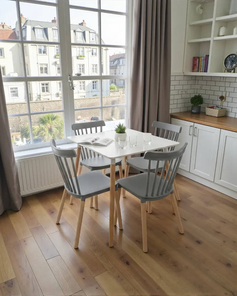 Comedor Cuadrado Melamina con Sillas Windsor 8
