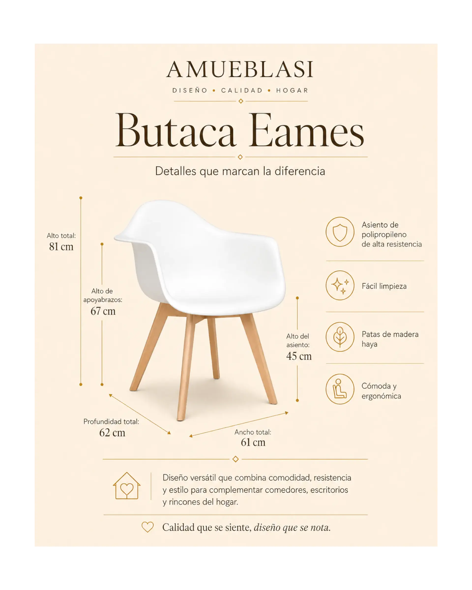 Butaca Eames wood 3