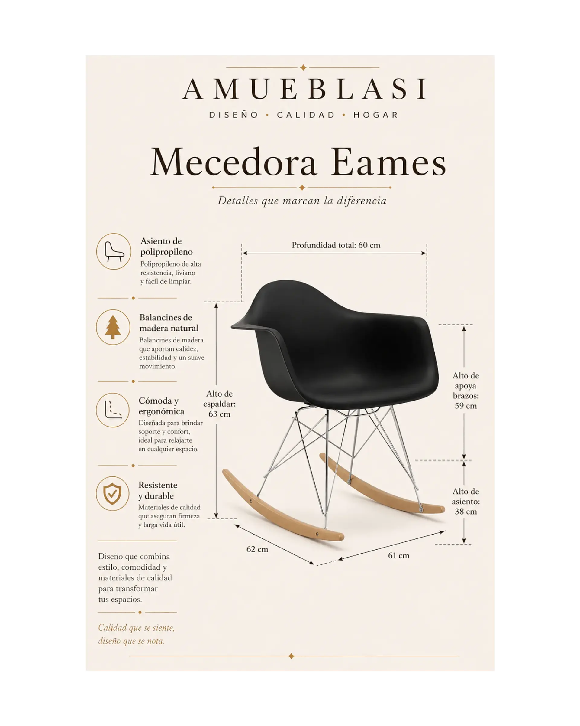 Butaca Mecedora Eames 6