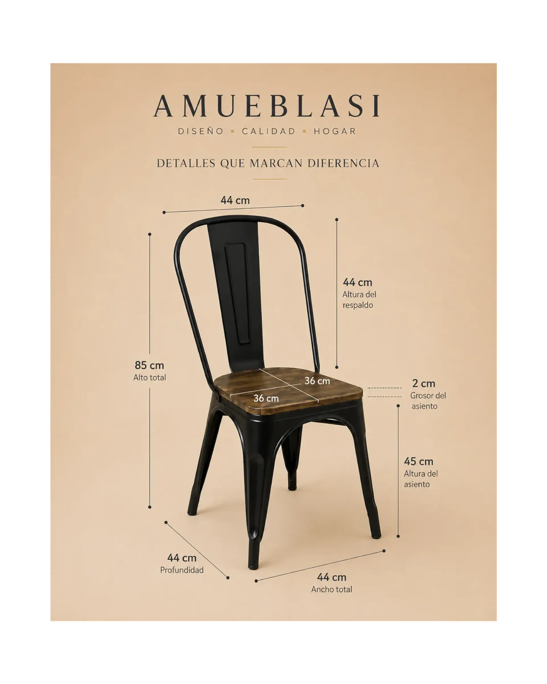 Silla Tolix con Madera 4
