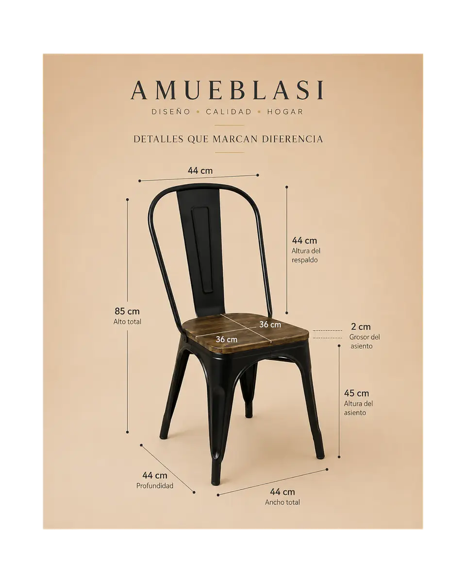 Silla Tolix con Madera 4