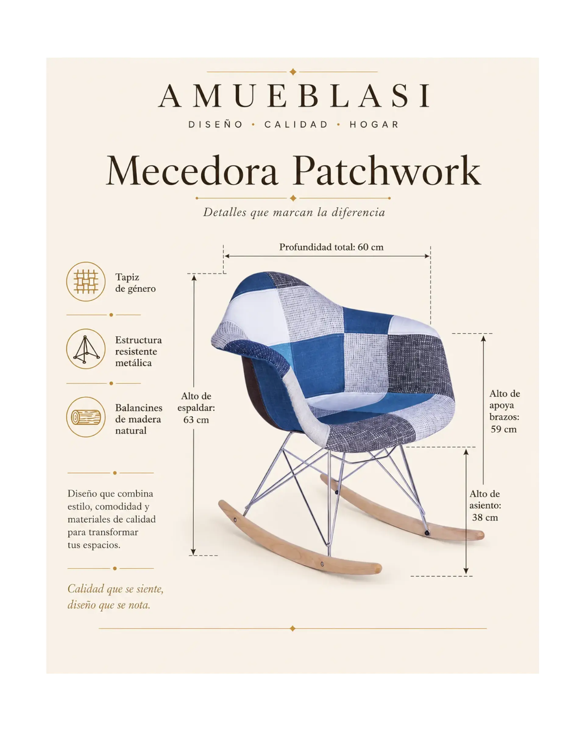 Pack 2 Sitiales Mecedoras Patchwork 4