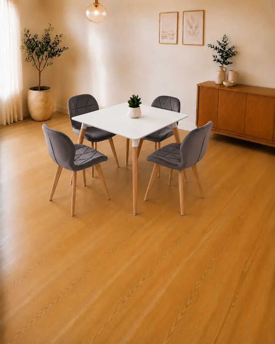 Comedor Cuadrado Melamina con Sillas Radar Velvet 2