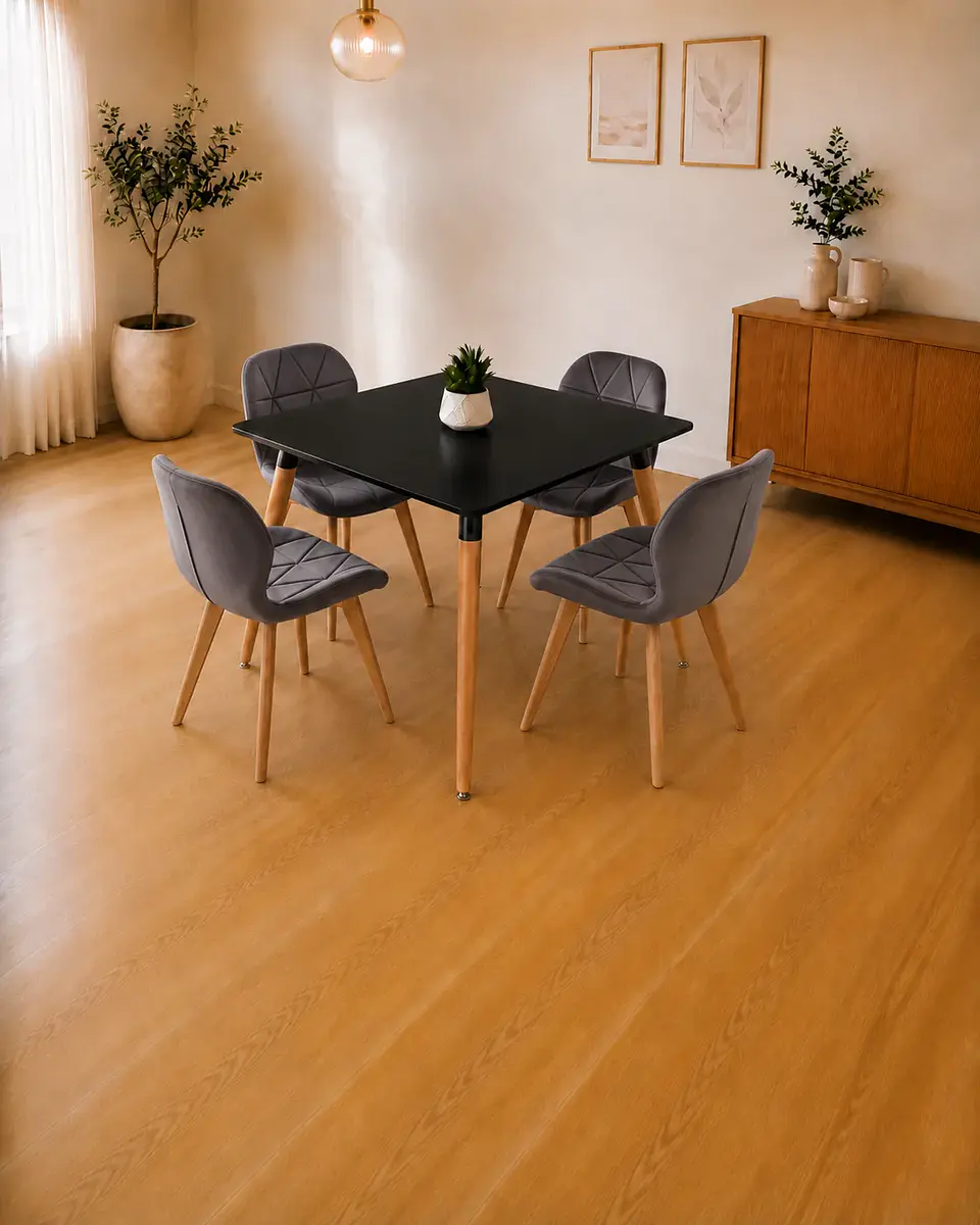 Comedor Cuadrado Melamina con Sillas Radar Velvet 10