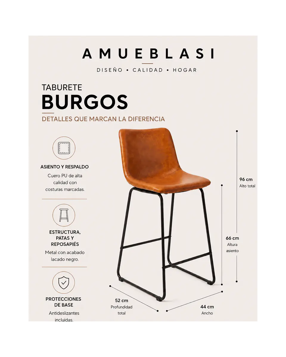 Taburete Burgos 66 cm 9