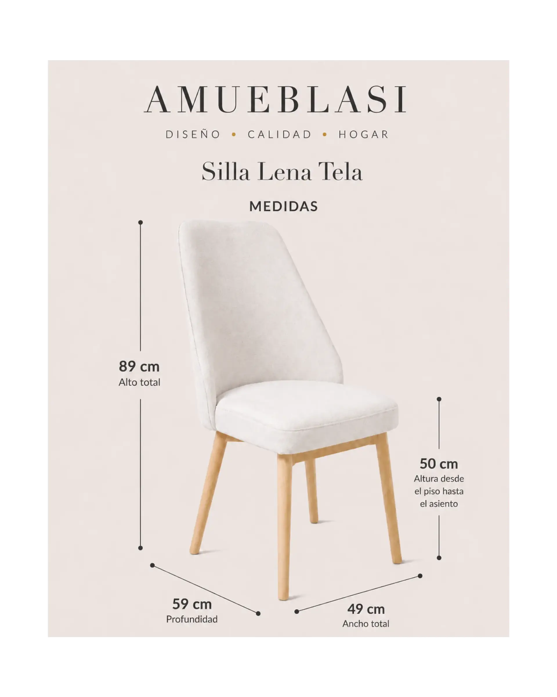 Silla Comedor Lena Tela 8