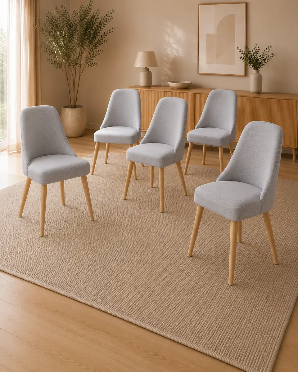  Pack 6 Sillas Comedor Lena Tela 2