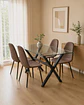 Comedor Rectangular de Vidrio Elite con Sillas Scoop PU - Miniatura 1