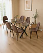 Comedor Rectangular de Vidrio Elite con Sillas Scoop PU - Miniatura 2