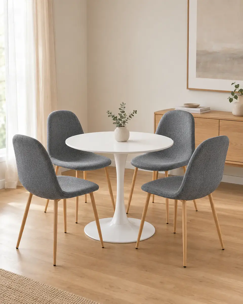 Comedor Redondo Tulip con Sillas Scoop 2