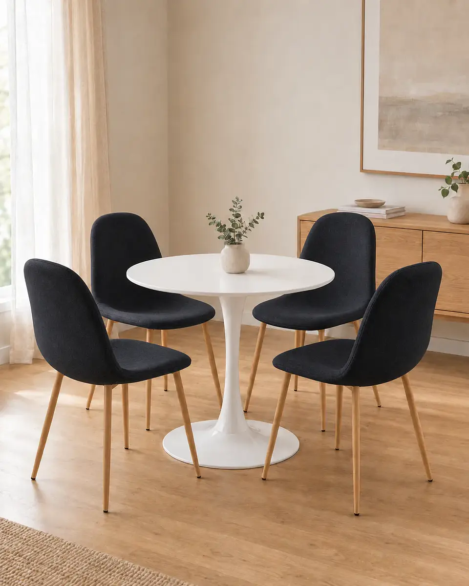 Comedor Redondo Tulip con Sillas Scoop 3
