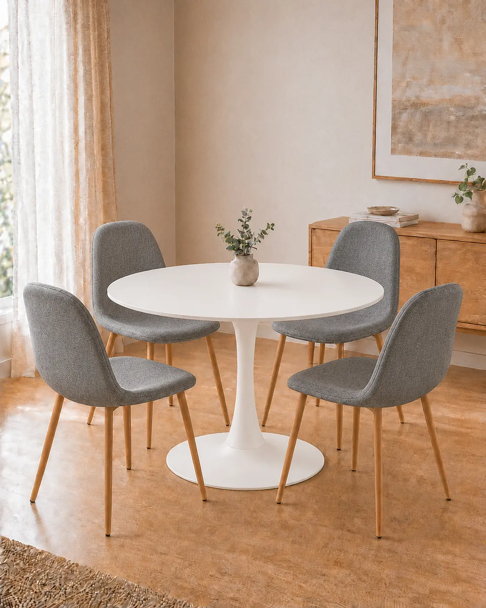 Comedor Redondo Tulip con Sillas Scoop 5