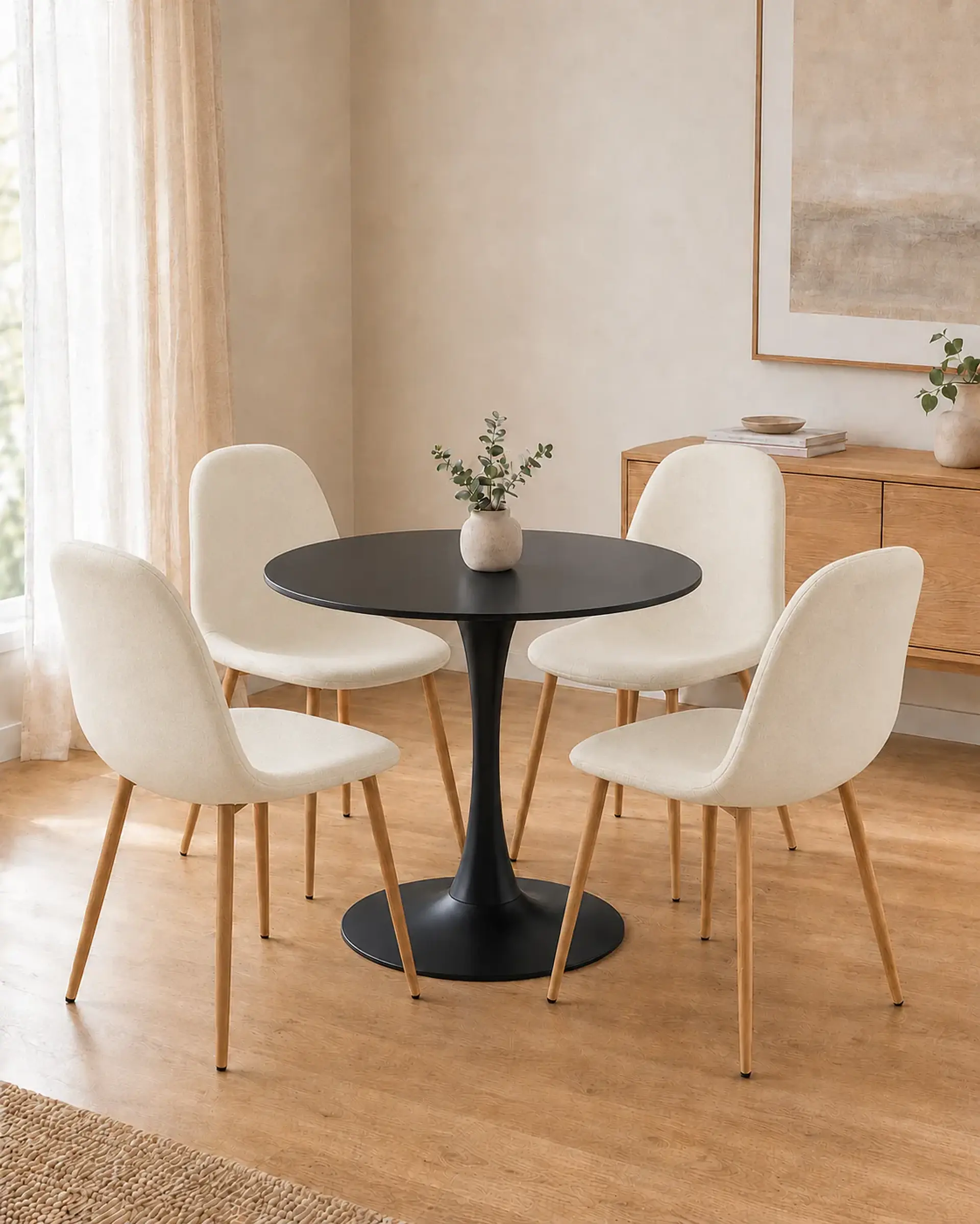 Comedor Redondo Tulip con Sillas Scoop 7