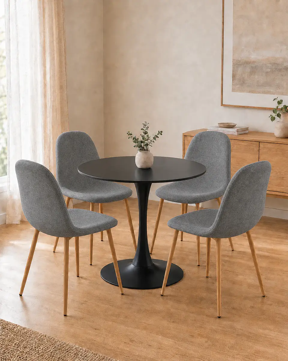 Comedor Redondo Tulip con Sillas Scoop 8