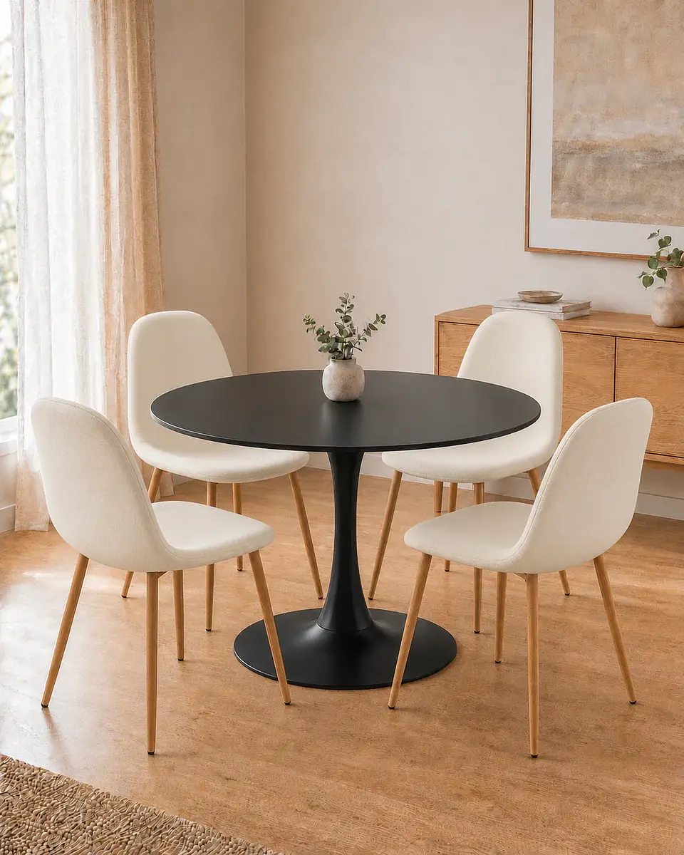 Comedor Redondo Tulip con Sillas Scoop 10