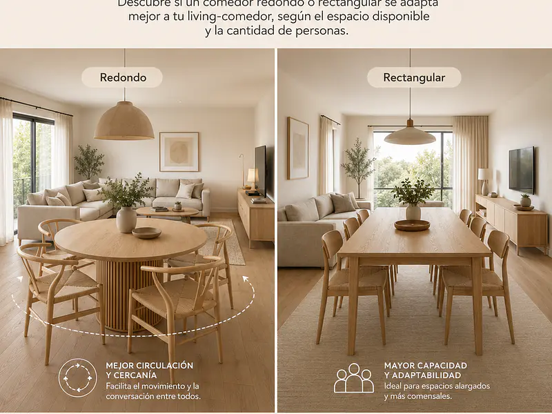 Comedor Redondo o Rectangular: Cómo Elegir Según tu Espacio