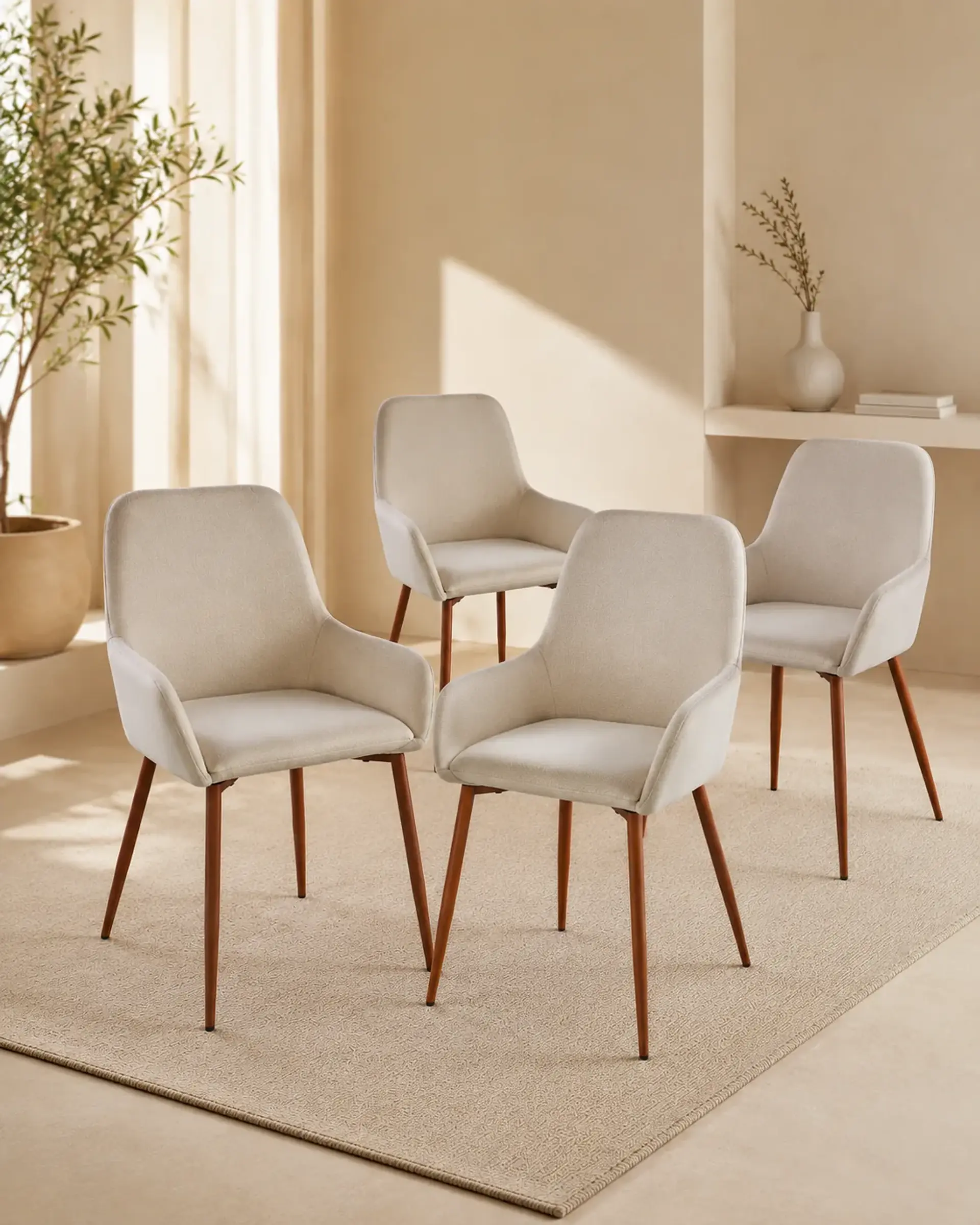 Pack 4 Sillas Wren Lino Beige 1