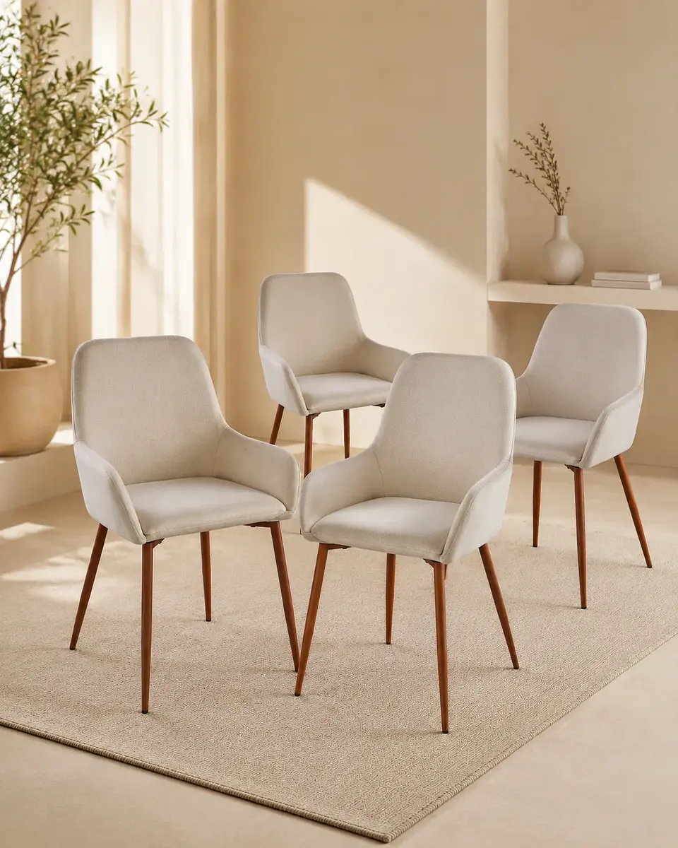 Pack 4 Sillas Wren Lino Beige 1