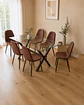 Comedor Rectangular de Vidrio Elite con Sillas Scoop PU - Miniatura 2