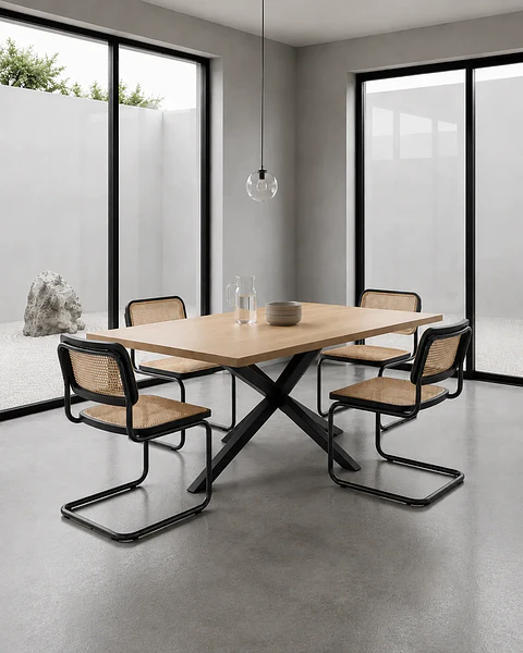 Comedor Rectangular Madrid Madera con Sillas Breuer