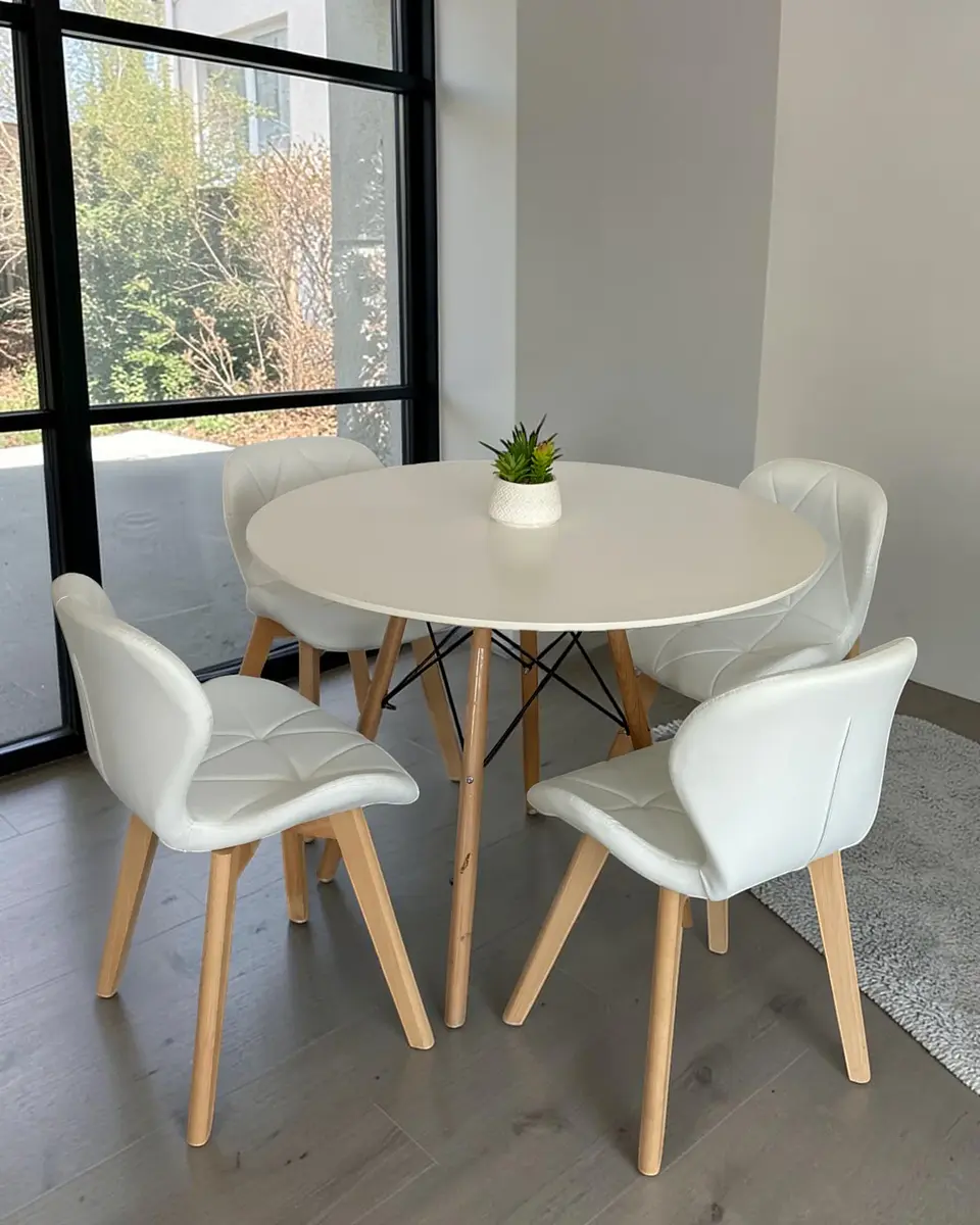 Comedor Redondo Melamina Eames con Sillas Radar Fiori  3