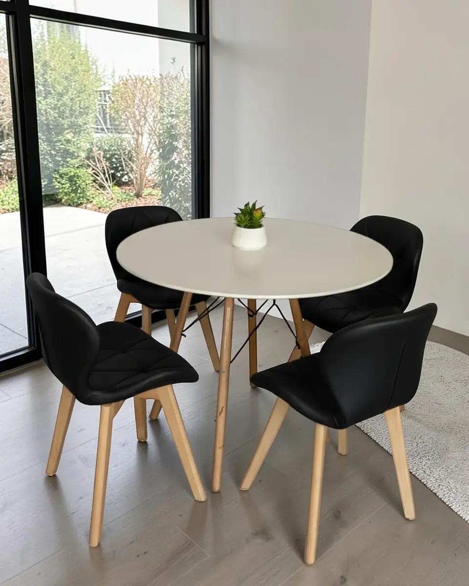 Comedor Redondo Melamina Eames con Sillas Radar Fiori  7
